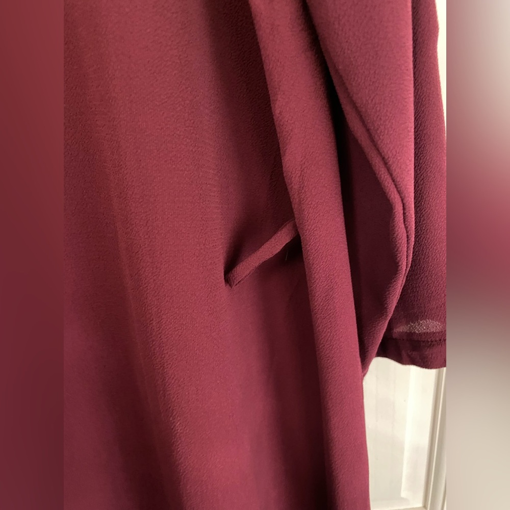 Iris Los Angeles Purple Long Open Ruffle Cardigan Swim Cover up Duster Large/L F - Picture 5 of 8